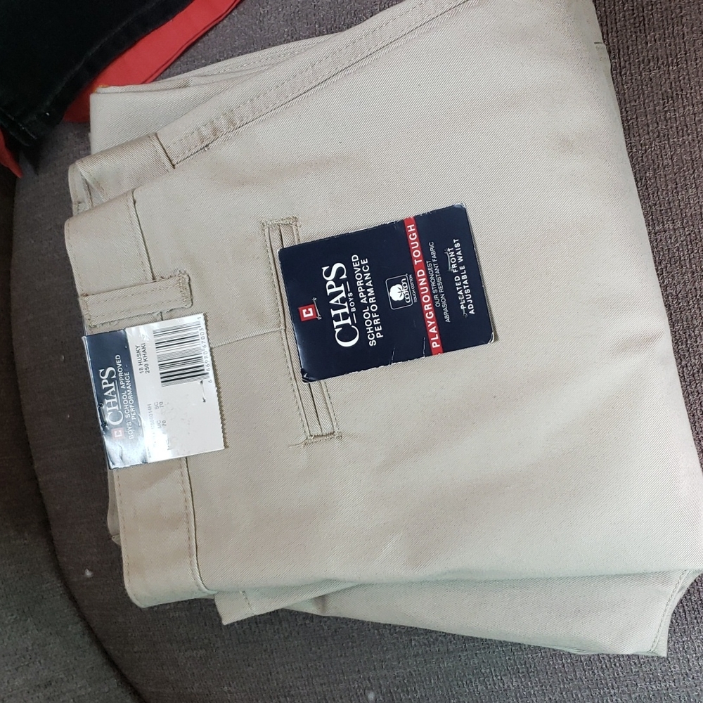 Boys pleated front adjustable waist chaps khakis
